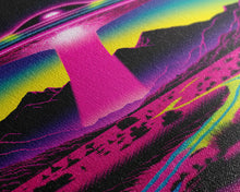 Load image into Gallery viewer, Psychedelic UFO Art, The Abduction, Retro 80s Style Scifi Art, Framed Canvas Print