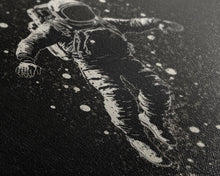 Carregar imagem no visualizador da galeria, Adrift - Astronaut Lost In Space - Framed Canvas Print - Black and White Space Art