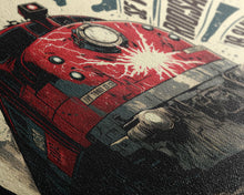 Cargar imagen en el visor de la galería, Fictional Soviet Propaganda Train Poster, Framed Canvas Print, Large Wall Art, USSR Art