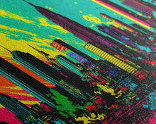 Load image into Gallery viewer, Chicago City Skyline Graffiti Art, Framed Canvas Print, Large Office Wall Decor, Huge Living Room Art