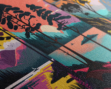 Carregar imagem no visualizador da galeria, 3 Piece Framed Canvas Wall Art Wood Panel Effect Mountain Range Top Print Modern Art, Rustic Living Room Wall Art, Western Decor, Retro Feel