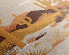 Load image into Gallery viewer, Boho Style Desert Art, Framed Canvas Print, Pueblo Style Cactus and Desert Landscape Art