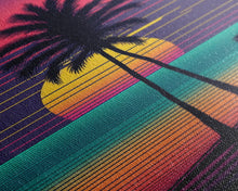 Carregar imagem no visualizador da galeria, Framed Canvas Print | Art Deco Sunset, Beaches, Pop Art, Palm trees, Retro Style, Island Vibe | Vibrant and Colorful | Retro Style