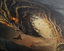 Carregar imagem no visualizador da galeria, Forest Dragon Nidhogg, Norse Mythology, Framed Canvas Print, Fantasy Dragon Art, Fantasy Decor