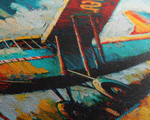 Carregar imagem no visualizador da galeria, Aeroplane Art, Antique Airplane Painting Canvas Print, Framed Canvas Art, Above Sofa Art, Gift for RC Plane Pilot