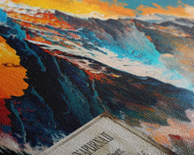 Load image into Gallery viewer, Annapurna II, Wall Art, Original Mountain Painting Print, Travel Poster, Mountain Landscape Wall Decor, Abstract Mountain Art