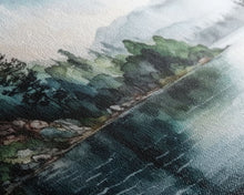 Carregar imagem no visualizador da galeria, framed lake landscape art | framed wall art | living room wall decor | Canvas Print | minimalist landscape | abstract landscape art | Rustic