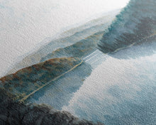 Load image into Gallery viewer, Blue Lake Art | Framed Canvas Print | Blue Lake Painting | Lake House Decor | Guest Room Landscape Painting | Detroit Lake Painting