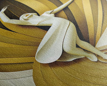 Cargar imagen en el visor de la galería, Art Deco Sculpture Canvas Print, Framed Wall Art, 1930s Inspired Retro Art, White and Gold Ballerina