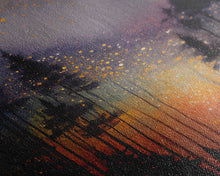 Carregar imagem no visualizador da galeria, Abstract Pine Canvas Print of Oil Painting, Large Original Textured Fall Pine Forest Painting Contemporary Living Room Wall Art Decor