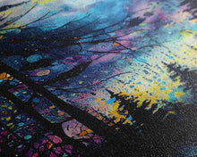 Carregar imagem no visualizador da galeria, Abstract Pine Canvas Print of Oil Painting, Large Original Textured Fall Pine Forest Painting Contemporary Living Room Wall Art Decor