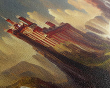 Cargar imagen en el visor de la galería, Fantasy wall art, canvas print, castle in the sky, castle atop mountains and waterfalls, watercolor