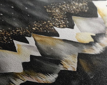 Load image into Gallery viewer, Black & Gold Mountain Landscape Painting, Framed Canvas Print, Panoramic Art, Extra Wide Art, Center Piece Decor, Above Fireplace or Sofa