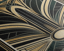 Carregar imagem no visualizador da galeria, Art Deco Wall art, Framed Canvas Print, Art Deco, Gold & green art, Geometric art, Midcentury Modern, Stained glass art, Office decor