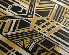 Load image into Gallery viewer, Art Deco Pattern Wall art, Framed Canvas Print, Art Deco, Gold art, Geometric art, Wall decor, Midcentury Modern, Lines art, Wall decor