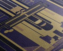 Load image into Gallery viewer, Art Deco Pattern Wall art - Framed Canvas Print - Art Deco - Gold & blue art - Abstract art - Patterns art - Abstract art - Guest room decor