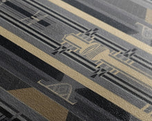 Load image into Gallery viewer, Art Deco Pattern Wall art - Framed Canvas Print - Art Deco - Abstract art - Gold & gray art - MCM Art - Original painting - Geometric art