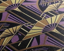 Load image into Gallery viewer, Art Deco Pattern Wall art - Framed Canvas Print - Art Deco - Stained glass art - Ornament art - Geometric art - Purple & gold art - Wall art