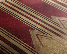 Load image into Gallery viewer, Art Deco Pattern Wall art - Framed Canvas Print - Art Deco - Abstract art - Gold & red art - Lines art - Living room art - Office decor