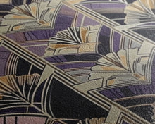 Load image into Gallery viewer, Art Deco Pattern Wall art, Framed Canvas Print, Art Deco, Pattern art, Yellow & purple art, Stained glass art, Abstract nature, Office decor