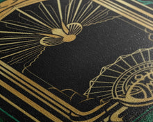 Carregar imagem no visualizador da galeria, Art Deco Wall art, Framed Canvas Print, Art Deco, Gold & green art, Living room art, Abstract art, Beautiful art, Colorful painting