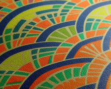 Load image into Gallery viewer, Art Deco Pattern Wall art, Framed Canvas Print, Art Deco, Wall art, Patterns art, Green colors art, Living room art, Colorful painting