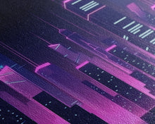 Load image into Gallery viewer, Big City Wall Art | Framed Canvas Print | Living room art | Office decor | Buildings | Outrun Style | Landscape | Night | Pop Art | City