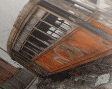 Carregar imagem no visualizador da galeria, Abandoned Orange Train, Graffiti Art, Urban Art Print, Street Art, Wall Decor, Large Canvas Print, Panoramic, Wall Art, Canvas Print