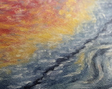 Carregar imagem no visualizador da galeria, Abstract Sea Horizon Wall Art, Vibrant Abstract, Framed Print Art, Sunset, Ocean, Textured Abstract Panoramic, Wall Art, Canvas Print