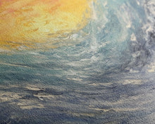 Carregar imagem no visualizador da galeria, Abstract Sea Wall Art, Vibrant Abstract, Framed Art, Sunset, Ocean, Abstract Nature, Textured Abstract, Panoramic, Wall Art, Canvas Print