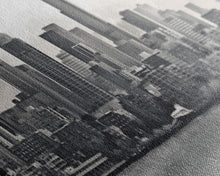Cargar imagen en el visor de la galería, Cityscape Wall Art, City Skyline Wall Art, Black And White Large Art Print, Wall Decor, Framed Canvas, Panoramic, Wall Art, Canvas Print