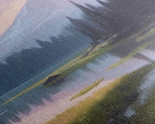 Load image into Gallery viewer, Beautiful Mountain and Stream Landscape Watercolor Painting, Framed Canvas Print, Nature / Landscape Painting