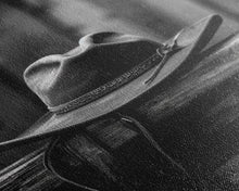 Load image into Gallery viewer, Cowboy Hat Print, Western Wall Art, Black And White, Minimalist Art, Wall Decor, Canvas Art, Wall Art, Framed Canvas Wall Decor