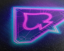 Load image into Gallery viewer, Glowing Neon Lights Pink Spades Wall Decor, Poker Wall Art, Cards, Minimalist Print, Wall Decor, Canvas Print, Wall Art, Framed Canvas