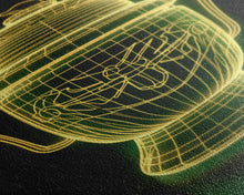 Carregar imagem no visualizador da galeria, 3D Trophy Wall Decor, Yellow Art Print, Glowing Art, Minimalist Print, Wall Decor, Canvas Print, Wall Art, Framed Canvas