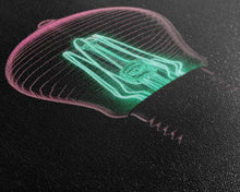 Carregar imagem no visualizador da galeria, 3D Light Bulb Wall Art, Neon Lights Art, Teal, Pink, Minimalist Print, Wall Decor, Canvas Print, Wall Art, Framed Canvas