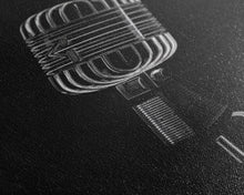 Carregar imagem no visualizador da galeria, Silver Retro Microphone Wall Art, Mic Wall Art, Music Room Wall Art, Minimalist Print, Wall Decor, Canvas Print, Wall Art, Framed Canvas