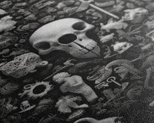 Cargar imagen en el visor de la galería, Collection of Trinkets Wall Art, Weird Wall Art, Black And White, Minimalist Print, Wall Decor, Canvas Print, Wall Art, Framed Canvas