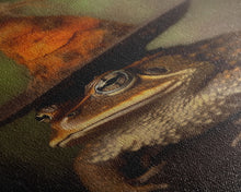 Load image into Gallery viewer, Frog Wall Art, Frog Wearing Witch Hat, Funny, Animal Wall Art, Nature, Modern Print, Wall Decor, Canvas Print, Wall Art, Framed Canvas