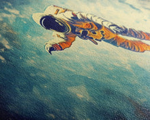 Load image into Gallery viewer, Astronaut In Space Wall Decor, Galaxy Wall Art, Outer Space Wall Art, Panoramic Wall Decor, Canvas Print, Wall Art, Framed Canvas Art