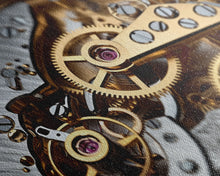 Load image into Gallery viewer, Clock Wall Decor, Watch Mechanism Wall Art, Watch Gears Wall Art, Panoramic Wall Decor, Canvas Print, Wall Art, Framed Canvas Art