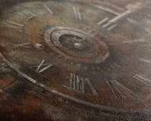 Load image into Gallery viewer, Clock Wall Decor, Steampunk Wall Art, Brown Grunge Wall Art, Panoramic Wall Decor, Canvas Print, Wall Art, Framed Canvas Art
