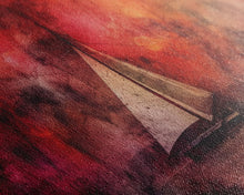 Carregar imagem no visualizador da galeria, Abstract Sailboat Wall Decor, Ocean Wall Art, Boat Wall Art, Red Wall Decor, Panoramic Wall Decor, Canvas Print, Wall Art, Framed Canvas Art