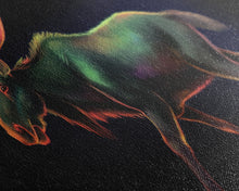 Carregar imagem no visualizador da galeria, Abstract Moose Wall Art, Animal Art Print, Nature, Minimalist Wall Art, Panoramic Wall Decor, Canvas Print, Wall Art, Framed Canvas Art