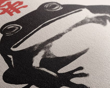 Load image into Gallery viewer, Japan Art Matsumoto Hoji Inspired frog art print Japanese woodblock reproduction Ugly cute toad Print Wabi sabi wall art Vintage