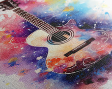 Cargar imagen en el visor de la galería, Cosmic Acoustic Guitar Wall Art Framed Canvas Print, Guitar Art, Guitar Wall Art, Music Art, Guitar Poster, Guitar Player Gift, Guitar Gifts