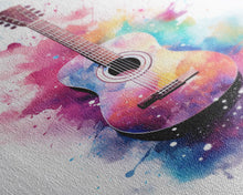 Carregar imagem no visualizador da galeria, Acoustic Guitar Graffiti Art, Framed Canvas Print, Guitar Poster, Guitar Wall Art, Guitar Light, Gifts For Him, Watercolor Art, Music Art