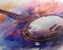 Load image into Gallery viewer, Banjo Gift, Banjo Wall Art Canvas Print, Country Music Art, Guitar Art, Banjo Poster Print, Banjo Gifts, Musical Art, Southern Music Decor