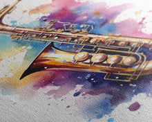 Load image into Gallery viewer, Bassett Horn Wall Art, Brass Instruments, Framed Canvas Print, Marching Band Gift, Musician Gift, Graduation Gift, Music Poster