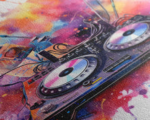 Carregar imagem no visualizador da galeria, Two Turn Tables, DJ Art, Disc Jockey Decor, Music Studio Decor, Framed Canvas Print